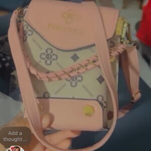 Pink Patterned Crossbody Bag - Unbranded